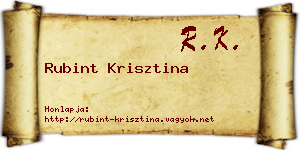 Rubint Krisztina névjegykártya