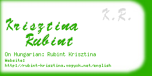 krisztina rubint business card
